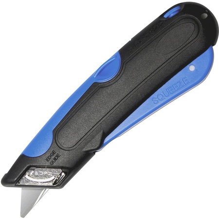 GARVEY Self-Retracting Knife, Adjustable Blade, Blue/Black COS091508
